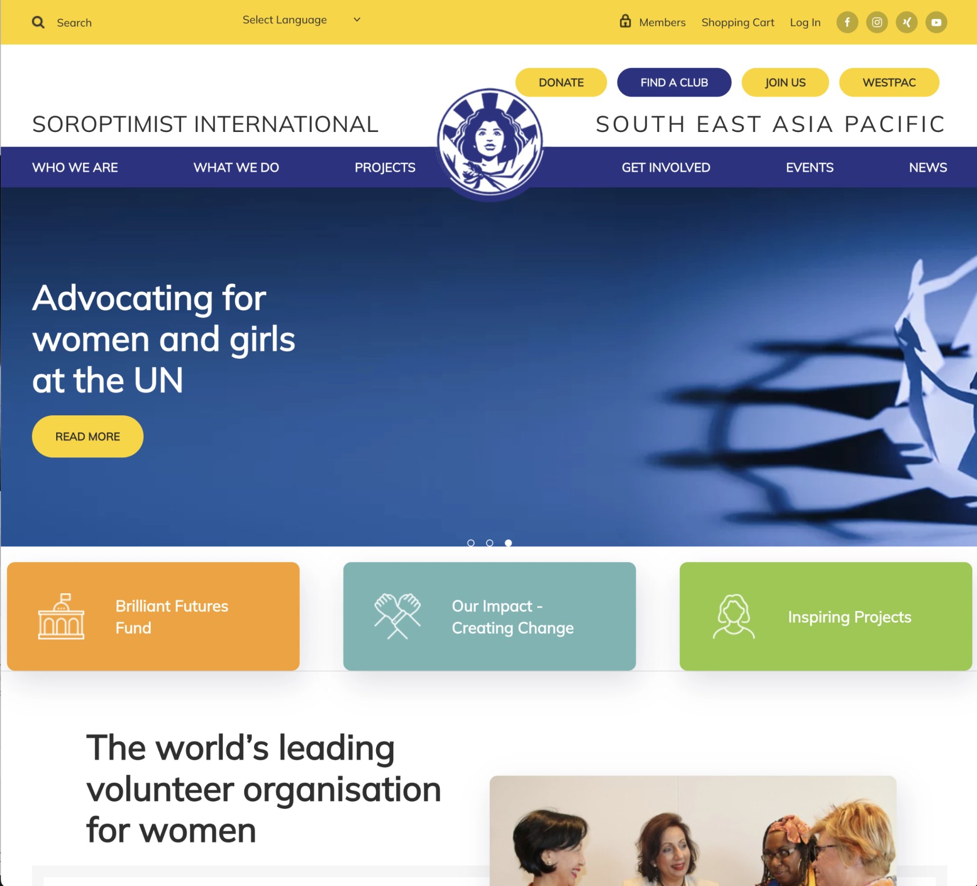 Soroptimist International NGO Membership Site - Built by Joomstore Perth